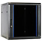 Armario de pared de 12U con puerta de cristal de 600x600x635 mm (ancho x profundidad x alto)