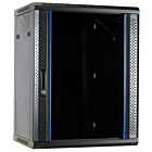Armario de pared de 15U sin montar con puerta de cristal de 600x600x770 mm (ancho x profundidad x alto)