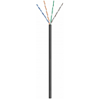 Cable CAT6 U/UTP de 100 m para exteriores en carrete, rígido, negro, CCA