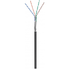 Cable CAT6 SF/UTP de 50 m para exteriores en carrete, rígido, negro, CCA