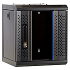 Armario para servidores de 10 pulgadas y 6U con puerta de cristal, 312 x 310 x 352 mm (ancho x profundidad x alto).
