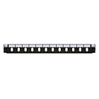 Conector frontal LC/SC de 12 puertos, dúplex/simplex negro, apto para bandeja de fibra universal.