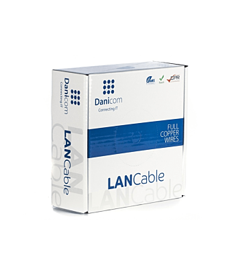 Cable flexible DANICOM CAT6A S/FTP de 50 m en rollo - PVC (Fca)