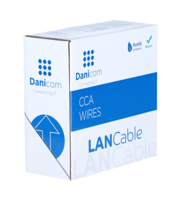 Cable CAT5e F/UTP de 50 m en carrete, flexible, gris, CCA