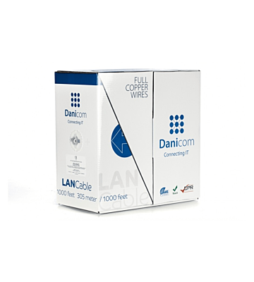Cable DANICOM CAT6 100% UTP de cobre de 305 m en rollo rígido - LSZH (Cca)