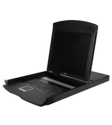 Consola KVM de 19 pulgadas deslizable con USB y teclado QWERTY PS/2.