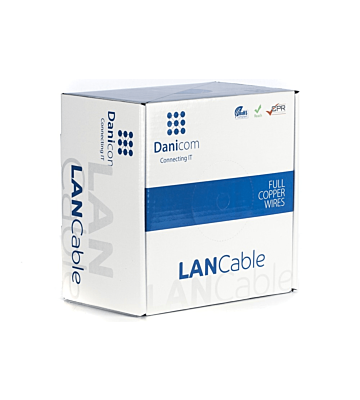 Cable flexible DANICOM CAT6A S/FTP de 100 m en rollo - PVC (Fca)