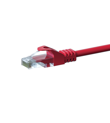Cable de conexión UTP CAT5e de 2 m, rojo - 100 % cobre