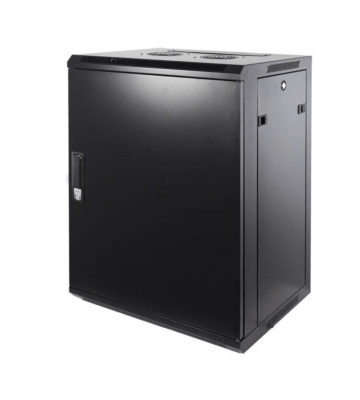 Armario de pared de 12U con puerta metálica de 600x600x635 mm (ancho x profundidad x alto)