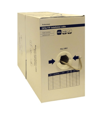 Cable Alfaco Cat5E F/UTP rígido en carrete de 305 m, gris, LSZH - (Eca)