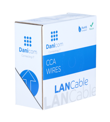 Cable CAT6 SF/UTP de 50 m en bobina, flexible, gris, CCA