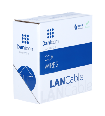 Cable CAT5e F/UTP de 50 m en carrete, rígido, gris, CCA