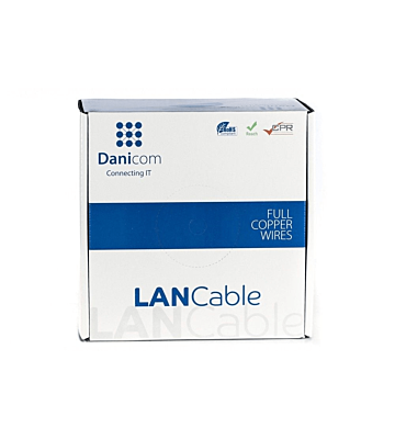 Cable rígido DANICOM CAT5E UTP de 100 m en rollo - LSZH (Dca)