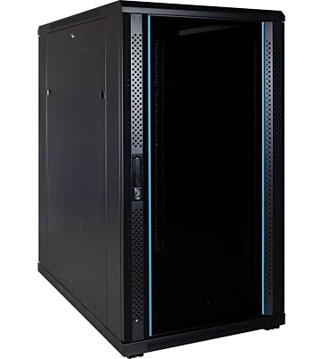 Armario para servidores de 22U con puerta de cristal de 600x1000x1200 mm (ancho x profundidad x alto)