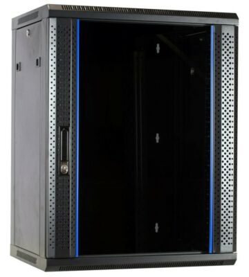 Armario de pared de 15U sin montar con puerta de cristal de 600x600x770 mm (ancho x profundidad x alto)