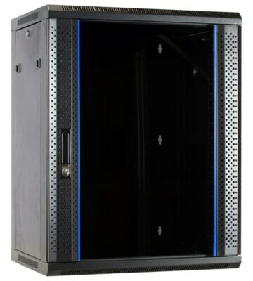 Armario de pared de 15U con puerta de cristal de 600x600x770 mm (ancho x profundidad x alto)