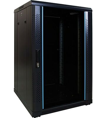 Armario para servidores de 18U con puerta de cristal de 600x600x1000 mm (ancho x profundidad x alto)