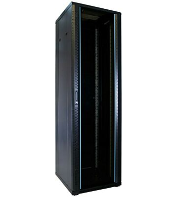 Armario para servidores de 42U con puerta de cristal de 600x600x2000 mm (ancho x profundidad x alto)