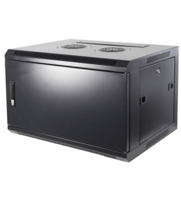 Armario de pared 6U con puerta metálica 600x450x368 mm (Ancho x Profundidad x Alto)
