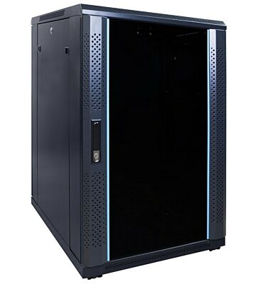 Armario para servidores de 18U con puerta de cristal de 600x800x1000 mm (ancho x profundidad x alto)