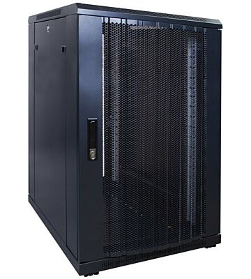 Armario para servidores de 18U con puerta perforada de 600x800x1000 mm (ancho x profundidad x alto)