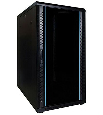 Armario para servidores de 22U con puerta de cristal de 600x800x1200 mm (ancho x profundidad x alto)