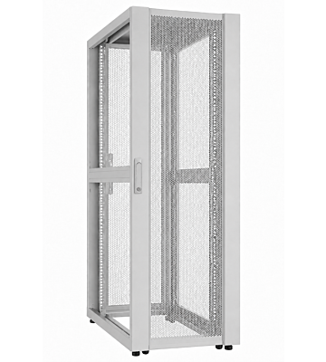 Armario para servidores de centro de datos de 42U con puerta perforada de 800 x 1000 x 2000 mm (ancho x profundidad x alto), color gris.