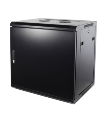 Armario de pared de 9U con puerta metálica de 600x600x500 mm (ancho x profundidad x alto)