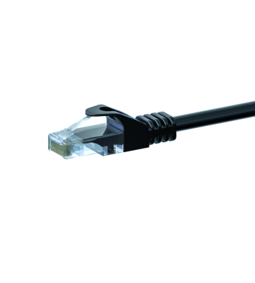 Cable de conexión UTP CAT5e de 15 m, color negro - 100 % cobre