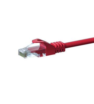 Cable de conexión UTP CAT5e de 15 m, color rojo - 100 % cobre