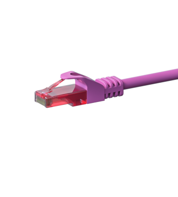 Cable de conexión UTP CAT6 de 3 m, color rosa - 100% cobre