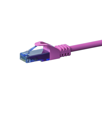 Cable de conexión UTP CAT6a de 1 m, color rosa - 100 % cobre