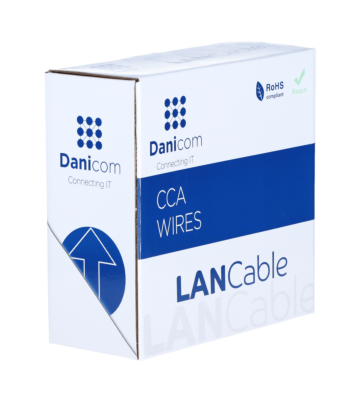 Cable CAT5e U/UTP de 100 m en carrete, flexible, gris, CCA