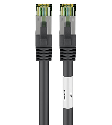 Cable de conexión Cat8 S/FTP (PIMF) de 0,25 m, color negro