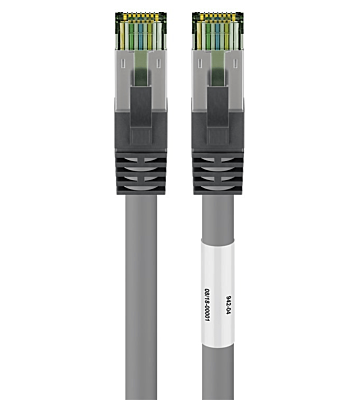 Cable de conexión Cat8 S/FTP (PIMF) de 1 m, color gris.