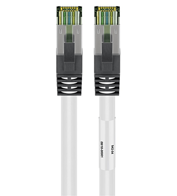 Cable de conexión Cat8 S/FTP (PIMF) de 0,50 m, color blanco