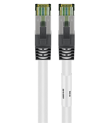 Cable de conexión Cat8 S/FTP (PIMF) de 1 m, color blanco