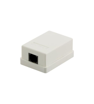 Caja de montaje en superficie CAT5e UTP de 1 puerto, color marfil