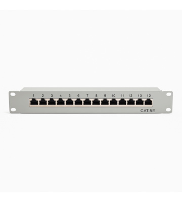 Panel de conexión STP de 12 puertos Cat5 de 10 pulgadas
