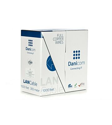 Cable flexible DANICOM CAT6 UTP de 305 m en rollo - PVC (Fca)