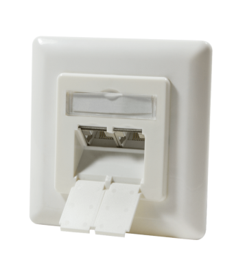 Caja de empotrar vertical CAT6 UTP/STP, color marfil