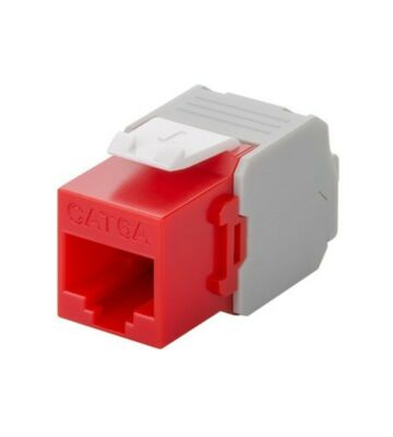 Conector Keystone UTP CAT6a - Sin herramientas - Rojo