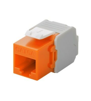 Conector Keystone UTP CAT6a - Sin herramientas - Naranja