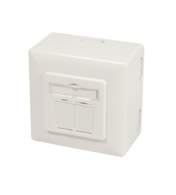 Caja de montaje superficial CAT6 UTP/STP, color marfil
