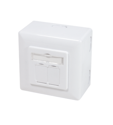 Caja de montaje en superficie CAT6a UTP/STP, blanca