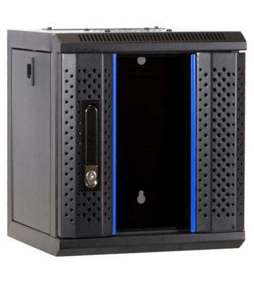 Armario para servidores de 10 pulgadas y 4U con puerta de cristal, 312 x 310 x 264 mm (ancho x profundidad x alto).