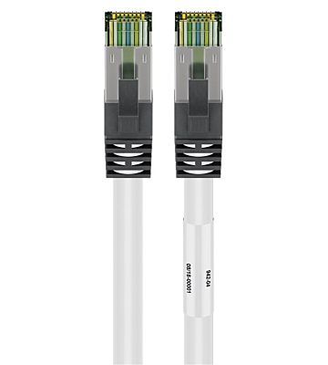 Cable de conexión Cat8 S/FTP (PIMF) de 0,25 m, color blanco