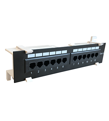 Panel de conexión UTP CAT6 para montaje en pared - 12 puertos
