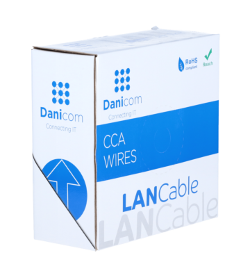 Cable CAT6 U/UTP de 50 m en carrete, flexible, gris, CCA