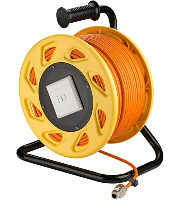 Carrete de cable CAT7 S/FTP con conector Keystone CAT6a - RJ45 - 50 metros